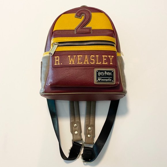 Loungefly | Harry Potter/Ron Weasley #2 Mini Backpack | Burgundy & Yellow - Picture 2 of 16